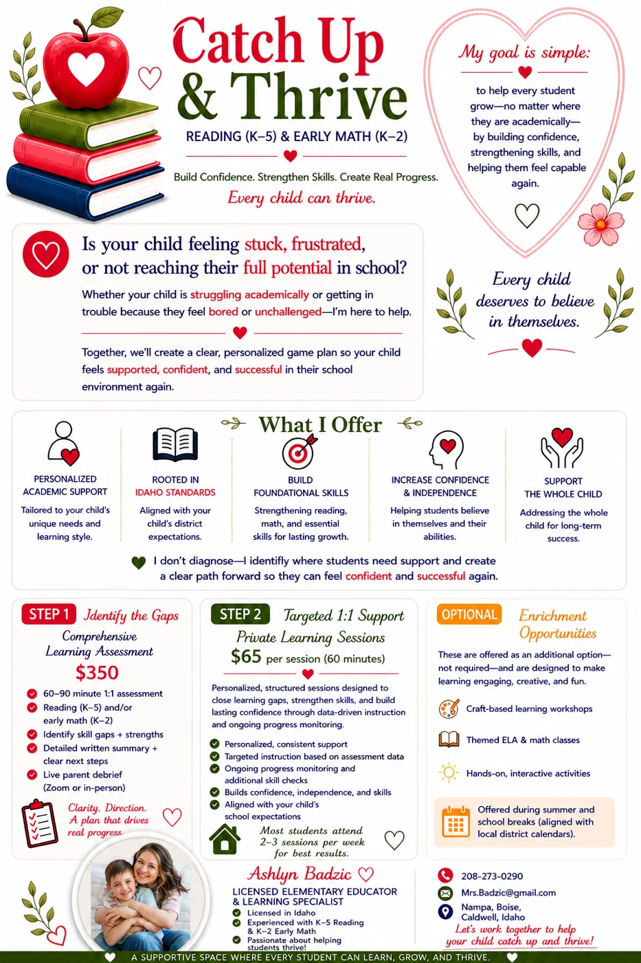 Catch Up & Thrive service flyer